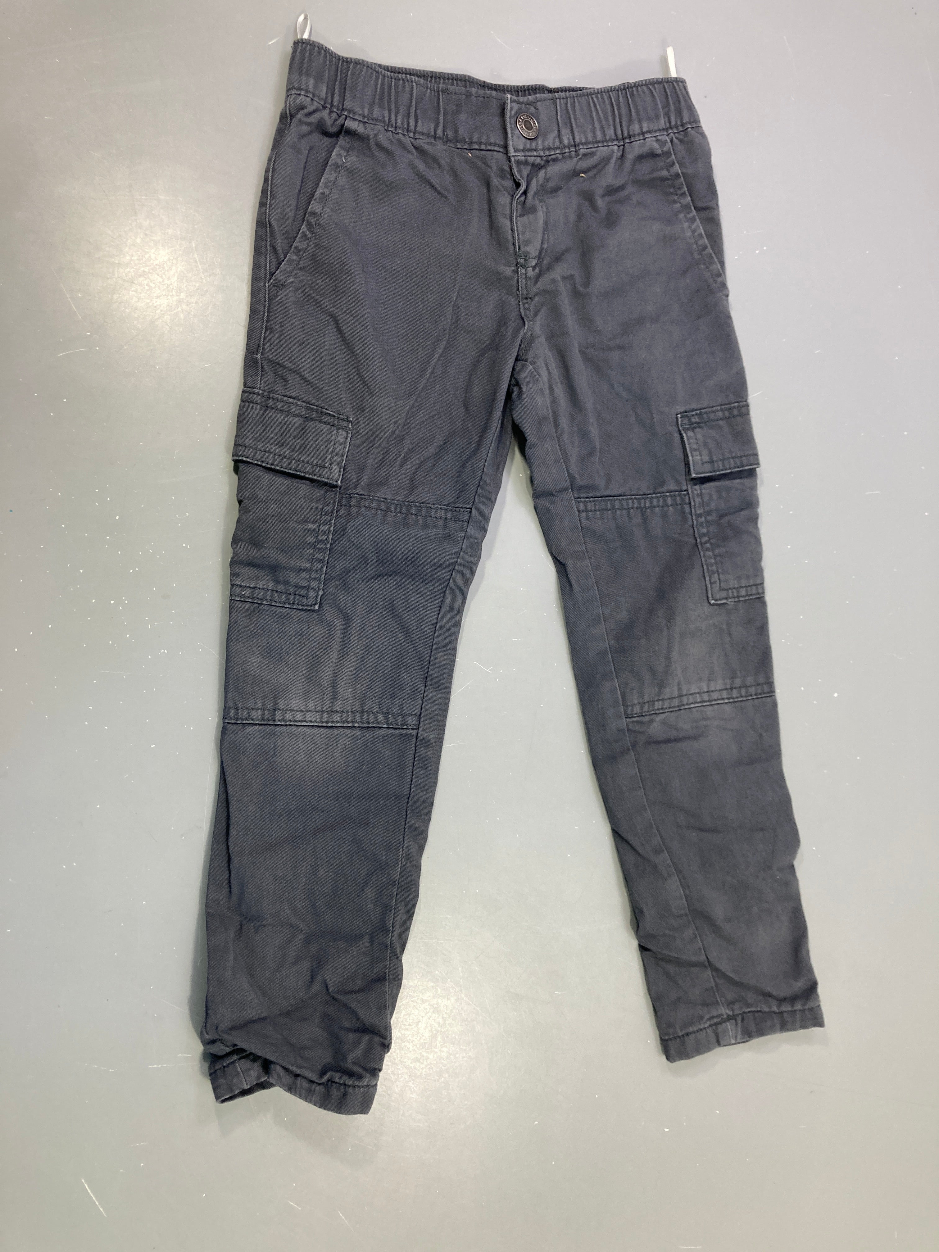 Pantalon cargo noir poches doublé jersey