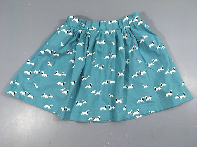 Jupe jersey bleu chien, moins cher chez Petit Kiwi
