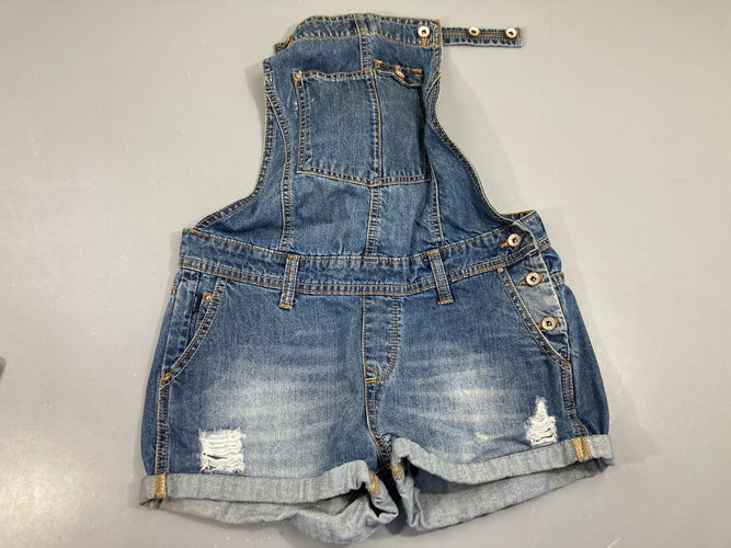 Salopette short jeans bleu, ANTI BLUE, moins cher chez Petit Kiwi