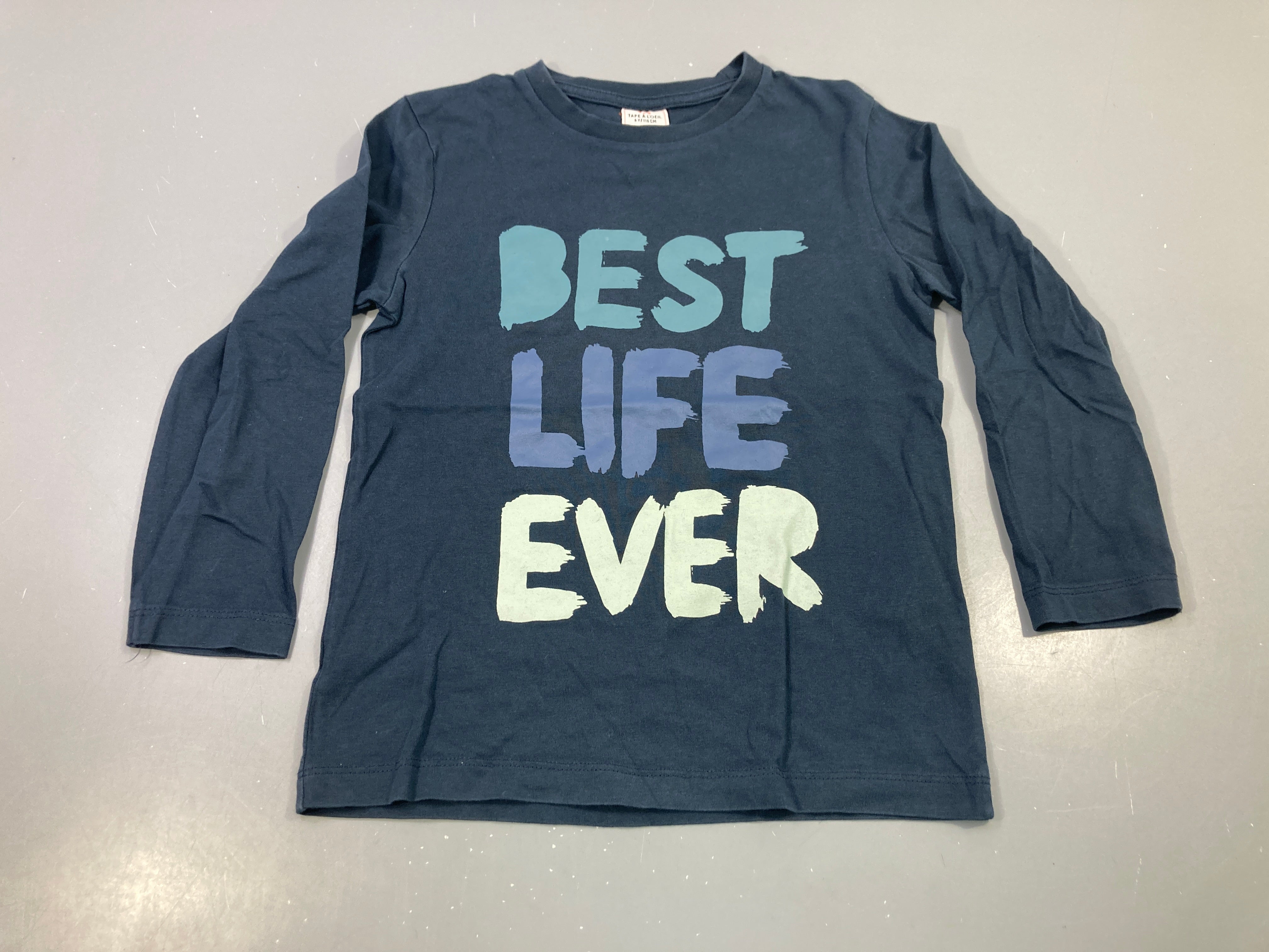 T-shirt m.l bleu marine Best Life Ever