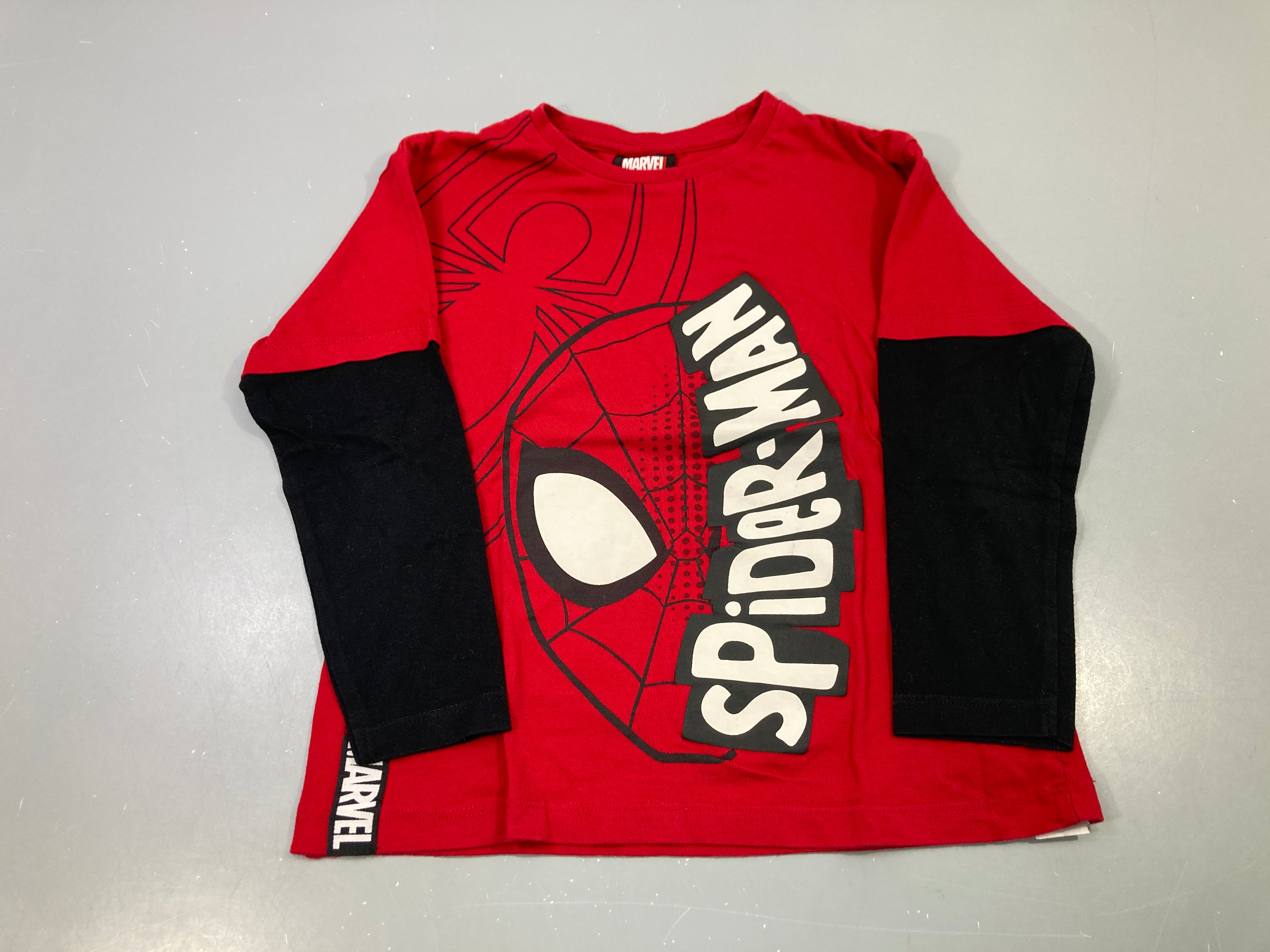 T-shirt m.l rouge noir Spider-Man, Mà reversel