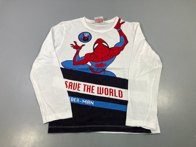 T-shirt m.l blanc noir Spider-Man Save The World, Mà reversel, moins cher chez Petit Kiwi