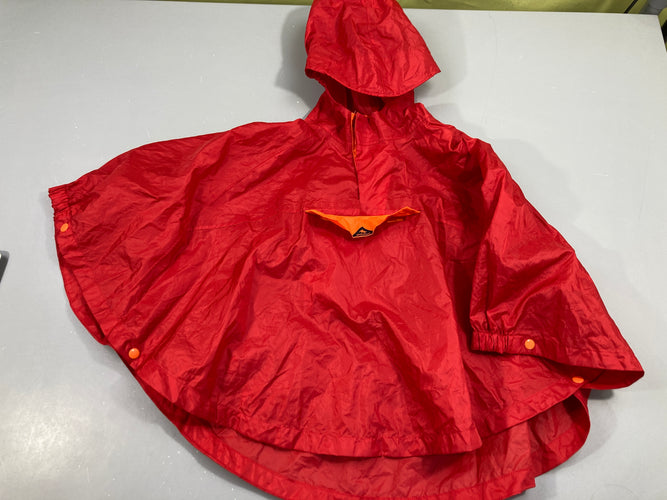 Cape de pluie rouge et orange à capuche, taille estimée, moins cher chez Petit Kiwi