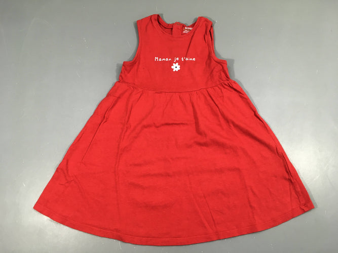 Robe s.m jersey rouge Maman je t'aime, moins cher chez Petit Kiwi