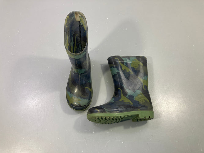 Bottes de pluie kaki camouflage dinosaures, moins cher chez Petit Kiwi