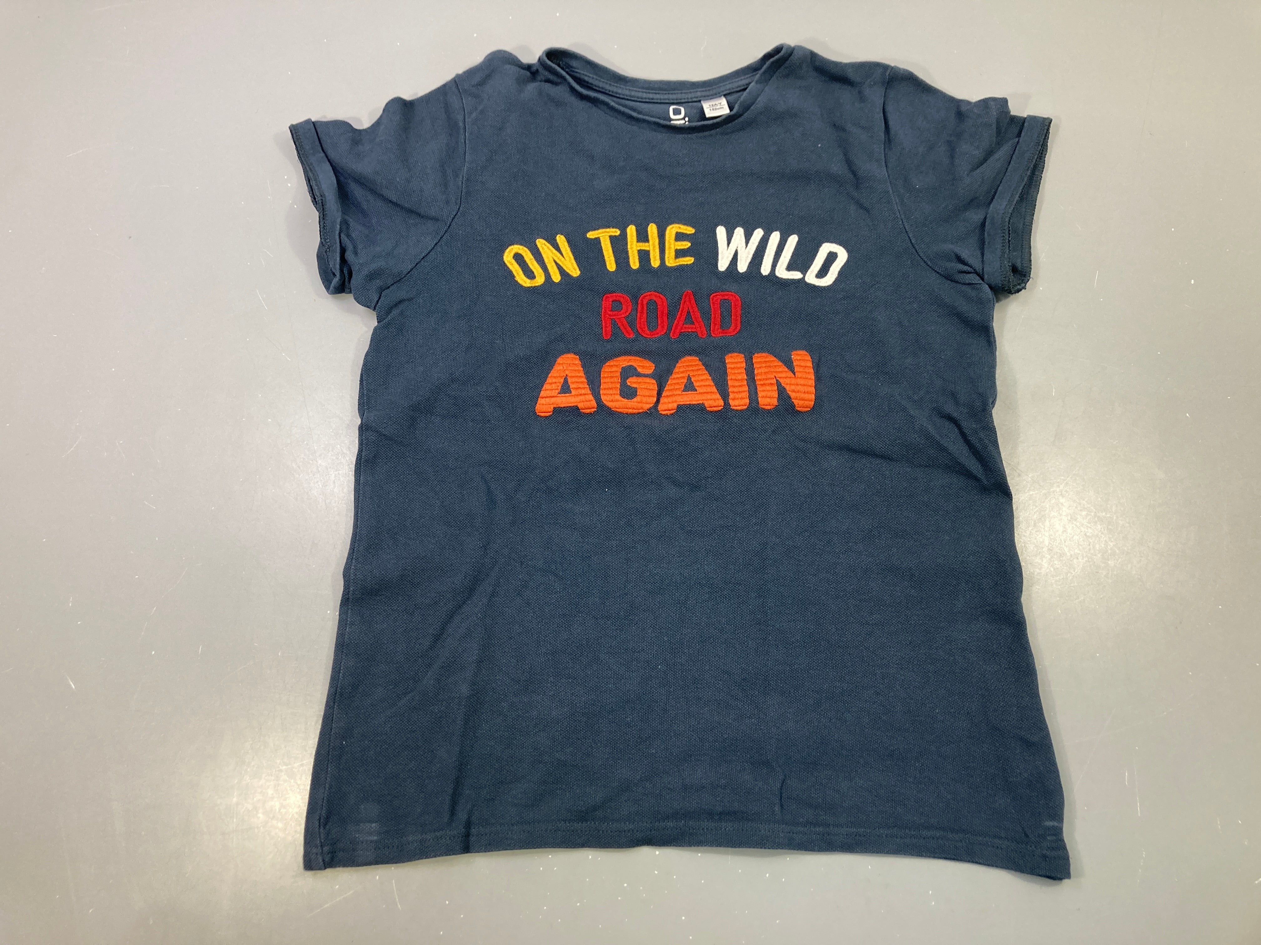 T-shirt m.c bleu coton piqué Again