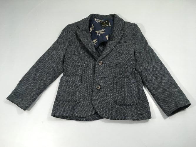 Veste blaser tweed gris, moins cher chez Petit Kiwi