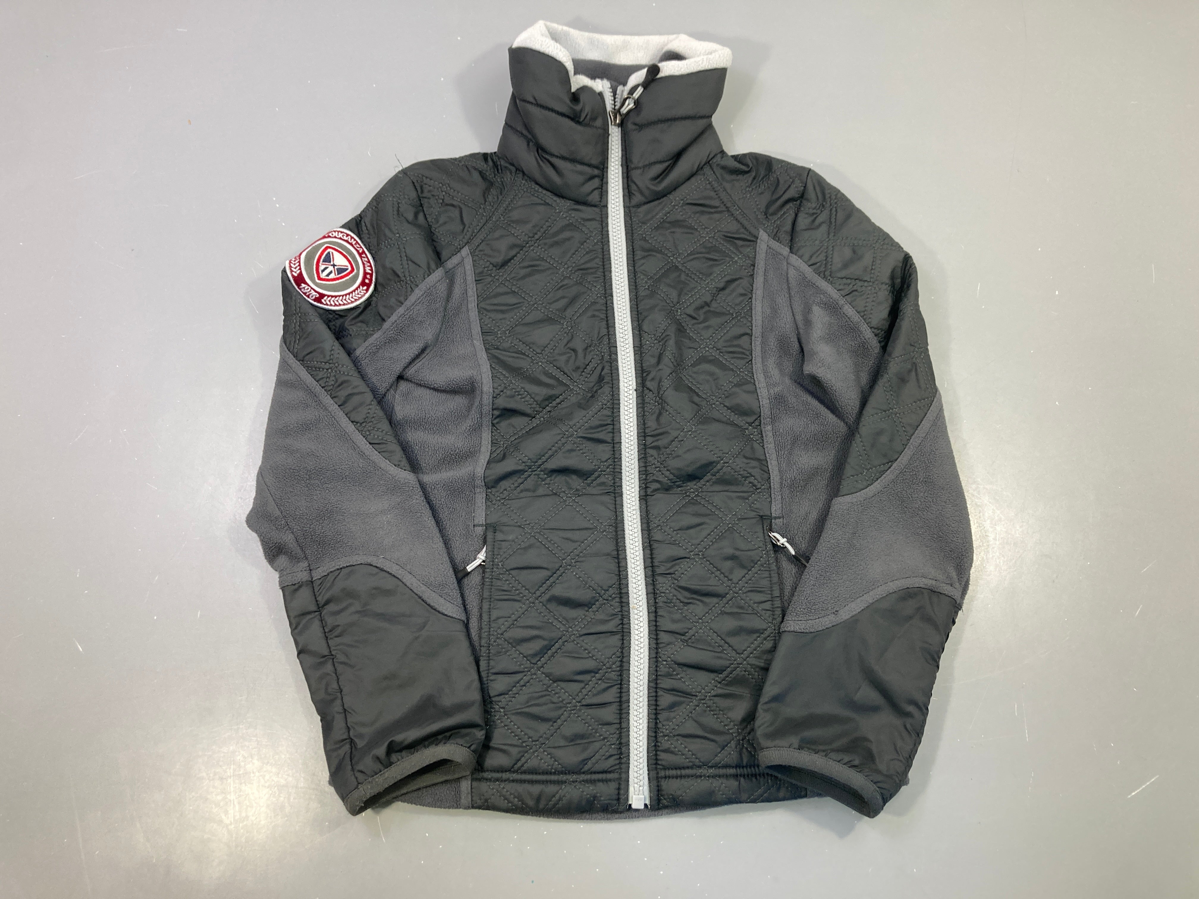 Veste d'équitation zippée grise matelassée Fouganza