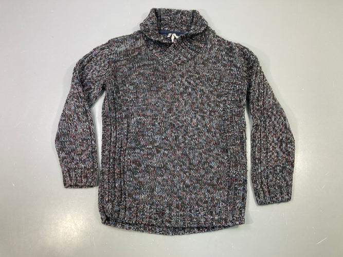 Pull col châle multicolore tricot, moins cher chez Petit Kiwi