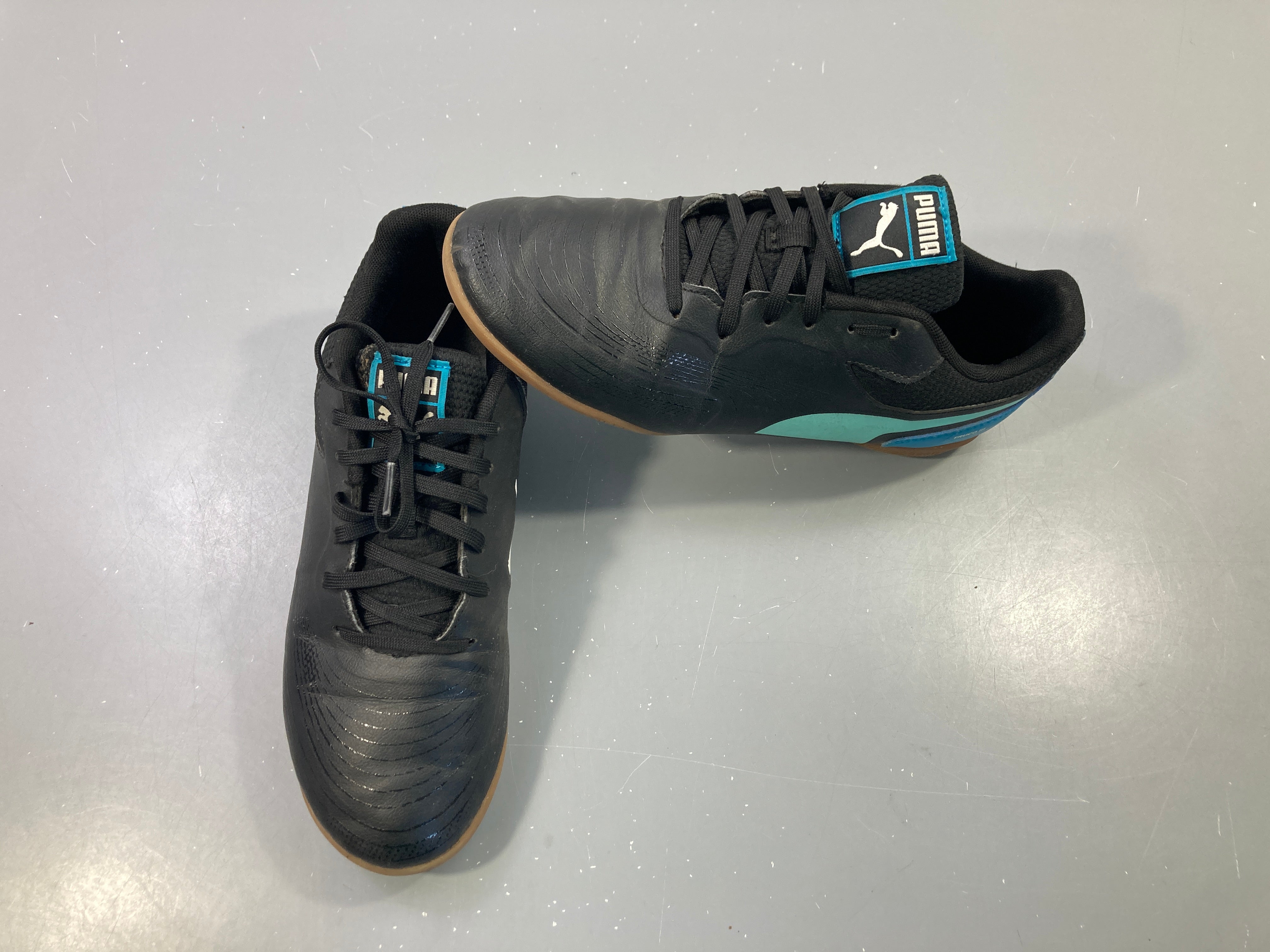 Chaussures de foot en salle noires turquoise
