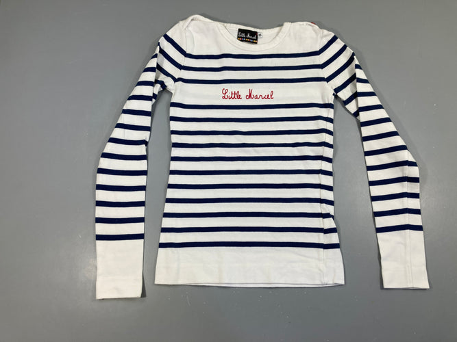 Pull léger blanc rayé bley Little Marcel, moins cher chez Petit Kiwi