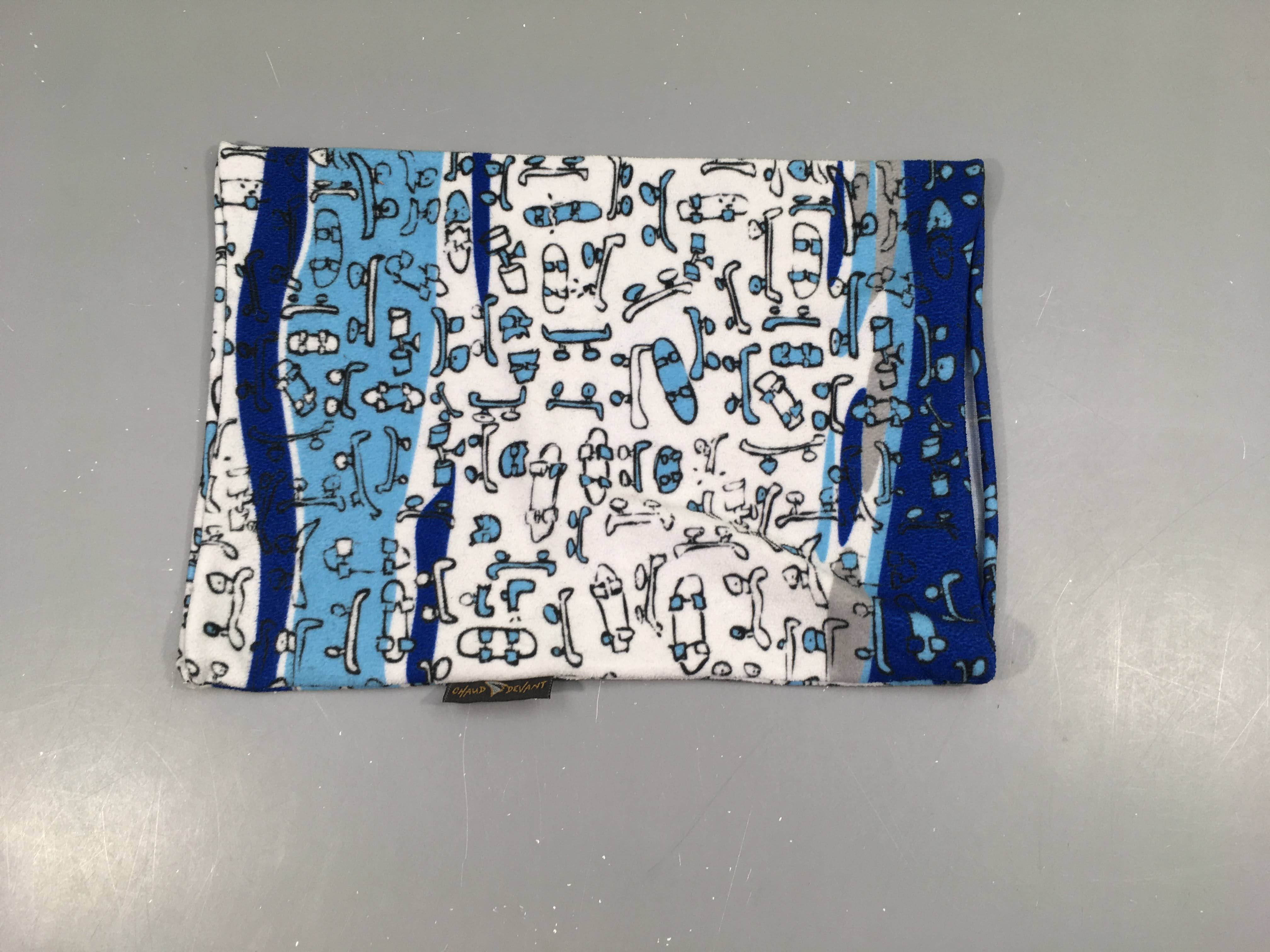 Snood polar blanc-bleu Skate Chaud devant