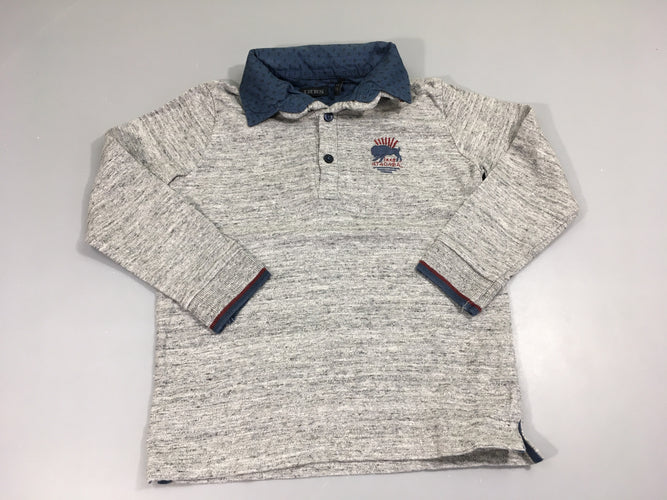 Polo jersey ml gris effet sup chemise Buflle, moins cher chez Petit Kiwi
