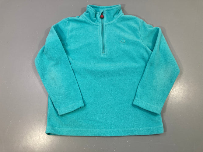 Pull polaire turquoise col zippé, moins cher chez Petit Kiwi