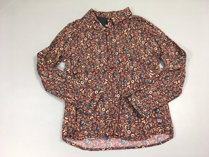 Chemise m.l aubergine fleuri, moins cher chez Petit Kiwi