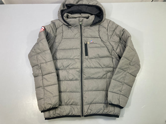 Veste matelassée grise chiné capuche, Peak Mountain, moins cher chez Petit Kiwi