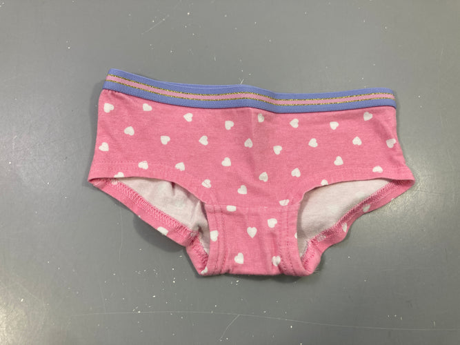 Culotte rose cœurs blancs, moins cher chez Petit Kiwi