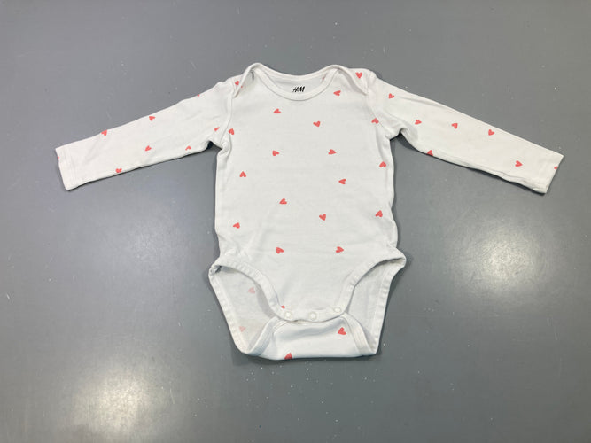 Body m.l blanc cœurs rouges, moins cher chez Petit Kiwi