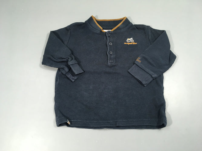 T-shirt m.l côtes bleu marine scooter, moins cher chez Petit Kiwi