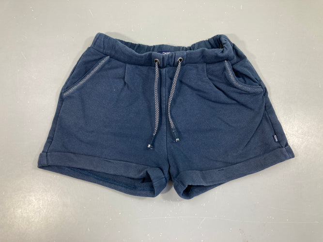 Short molleton bleu foncé à revers, moins cher chez Petit Kiwi