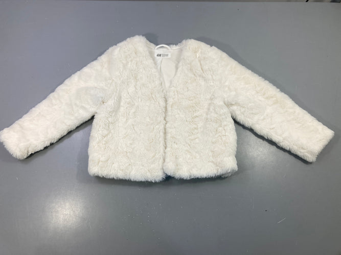 Veste fausse fourrure blanche, moins cher chez Petit Kiwi