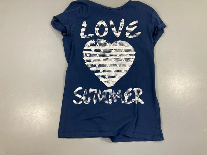 T-shirt m.c bleu LOVE, moins cher chez Petit Kiwi