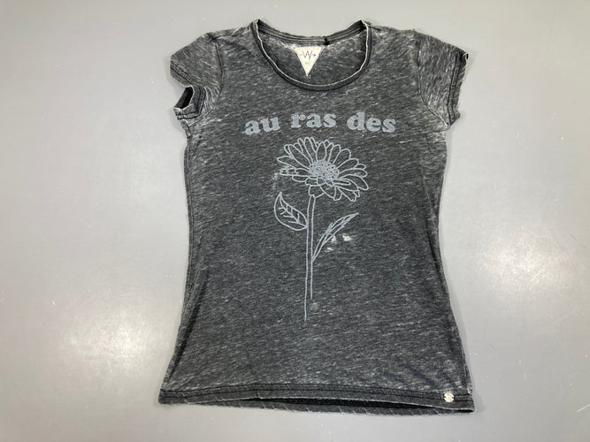 T-shirt m.c gris chiné paquerette, moins cher chez Petit Kiwi
