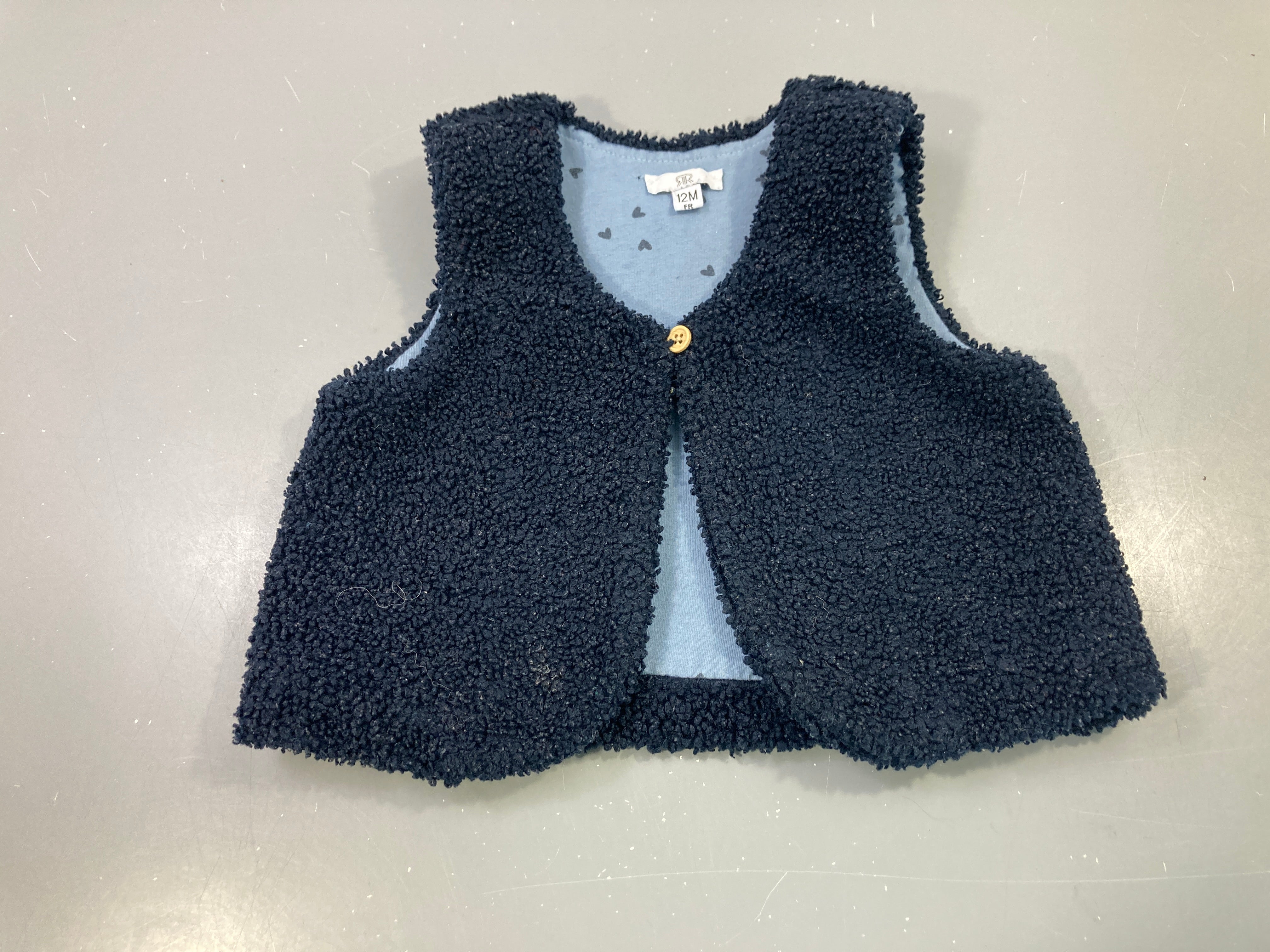 Gilet s.m bleu marine bouclette