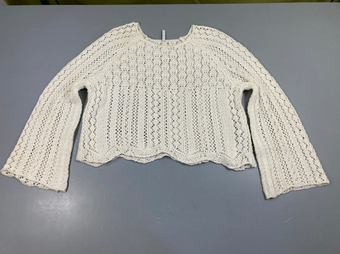 Pull cropped mailles larges blanc cassé, moins cher chez Petit Kiwi
