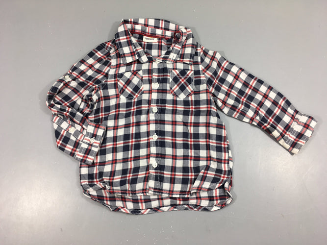 Chemise m.l carreaux blanc/bleu/rouge, moins cher chez Petit Kiwi