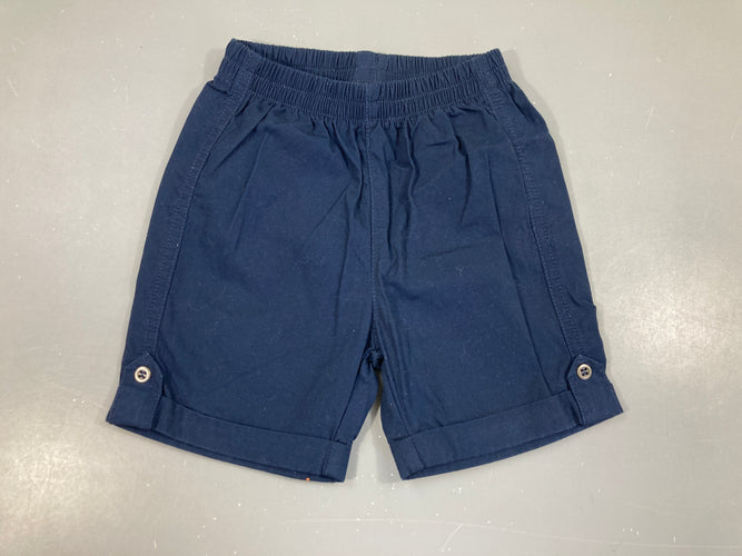 Bermuda bleu foncé à revers, moins cher chez Petit Kiwi