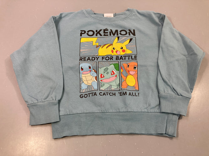 Sweat bleu gris imprimé Pokémon, moins cher chez Petit Kiwi