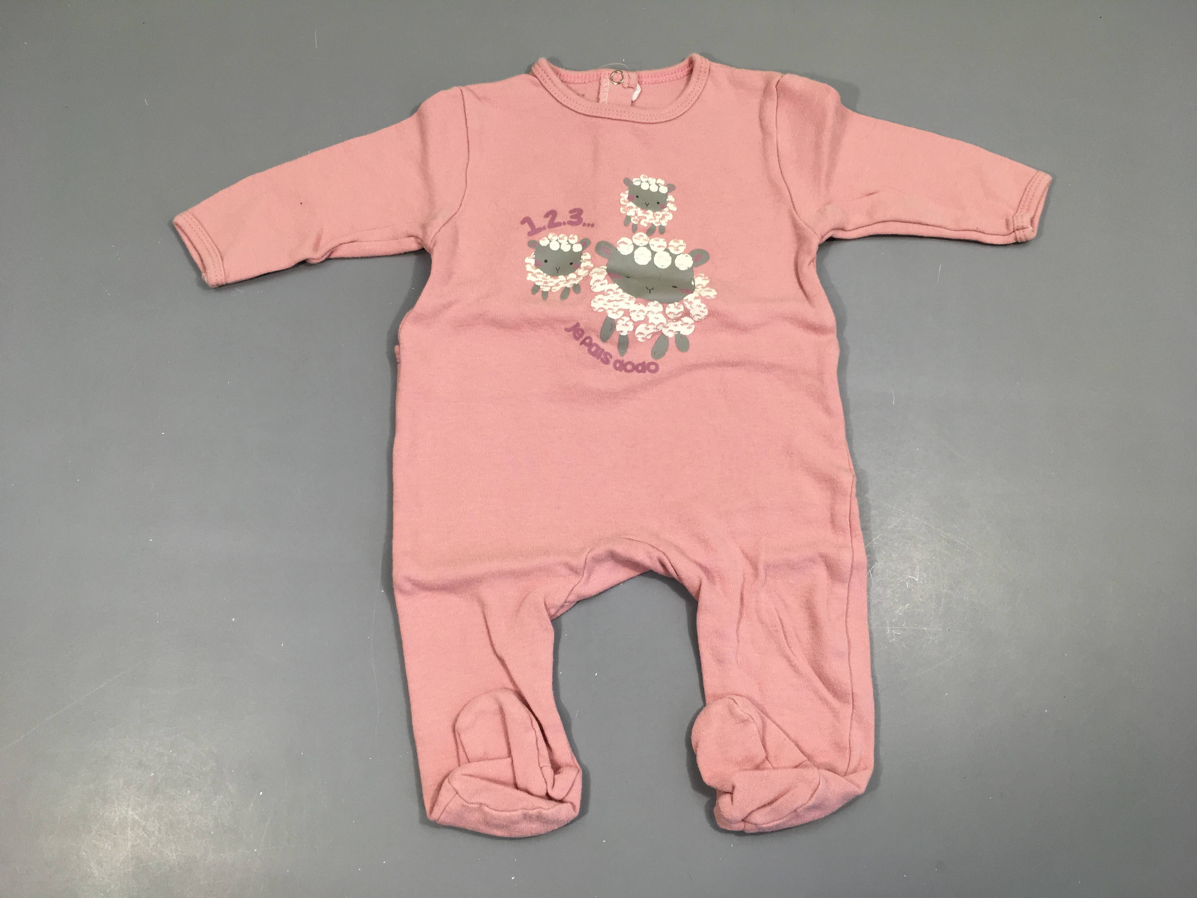 Pyjama jersey rose moutons, bouloché