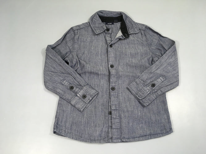 Chemise m.l bleu chiné, moins cher chez Petit Kiwi