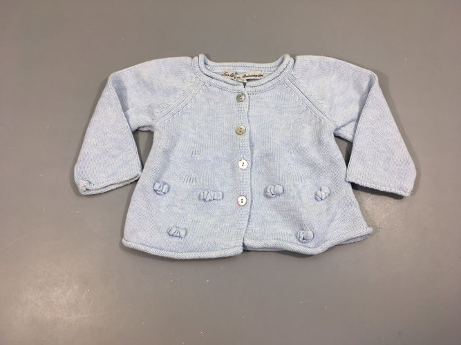 Gilet bleu clair noeuds, moins cher chez Petit Kiwi