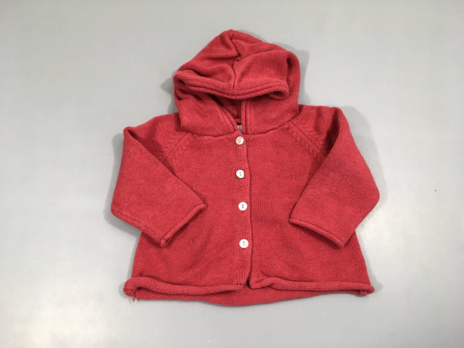 Gilet rouge à capuche, moins cher chez Petit Kiwi