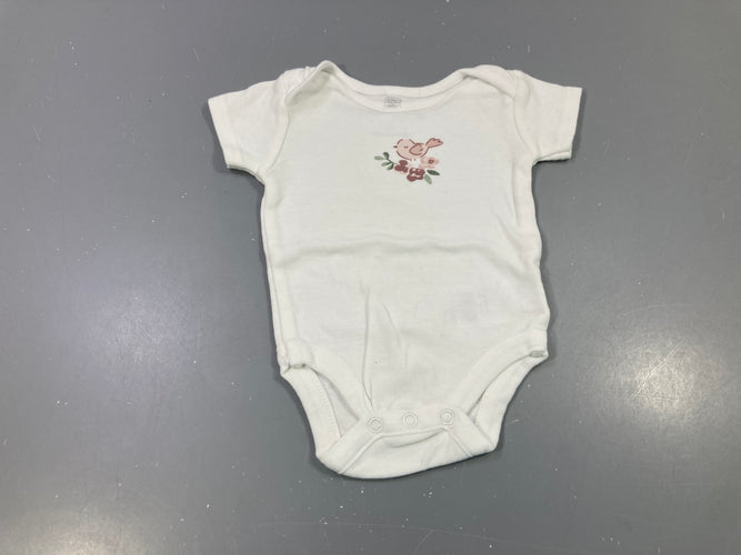 Body m.c blanc oiseau fleuri, moins cher chez Petit Kiwi