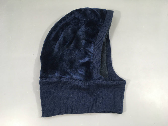Cagoule velours bleu foncé, moins cher chez Petit Kiwi