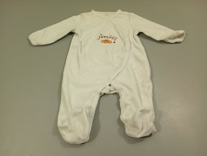Pyjama velours blanc , abeille "Friends", moins cher chez Petit Kiwi