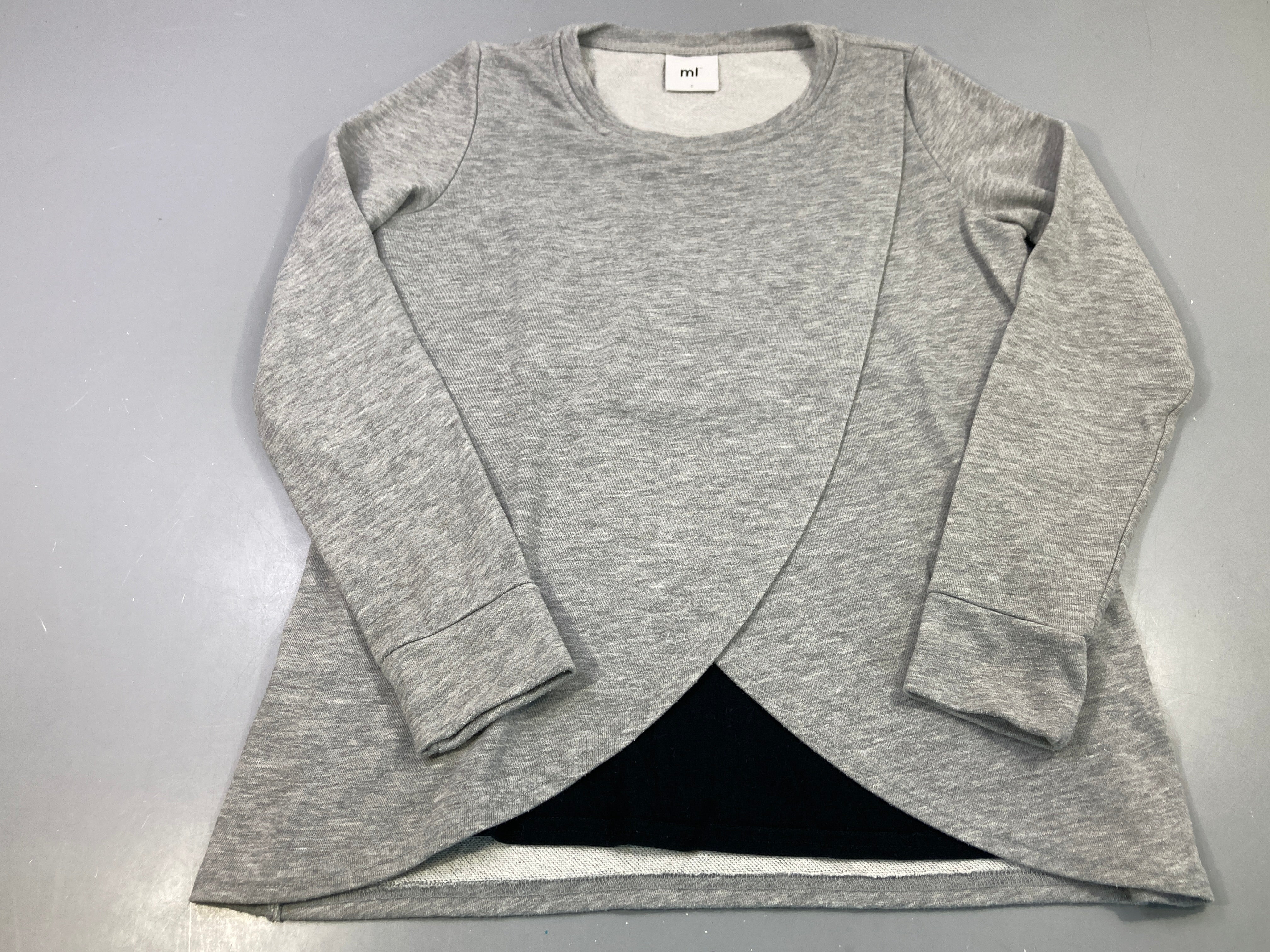 Pull d'allaitement m.l gris chiné, bouloché