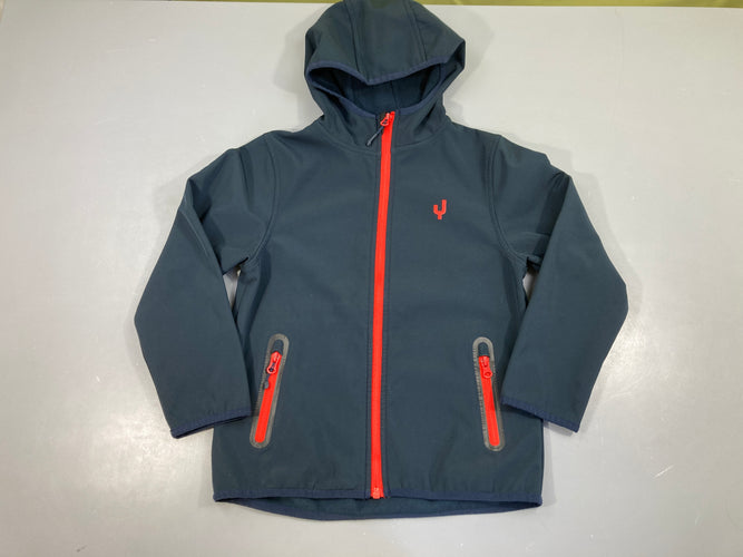Veste softshell à capuche bleu foncé Yacucho, moins cher chez Petit Kiwi