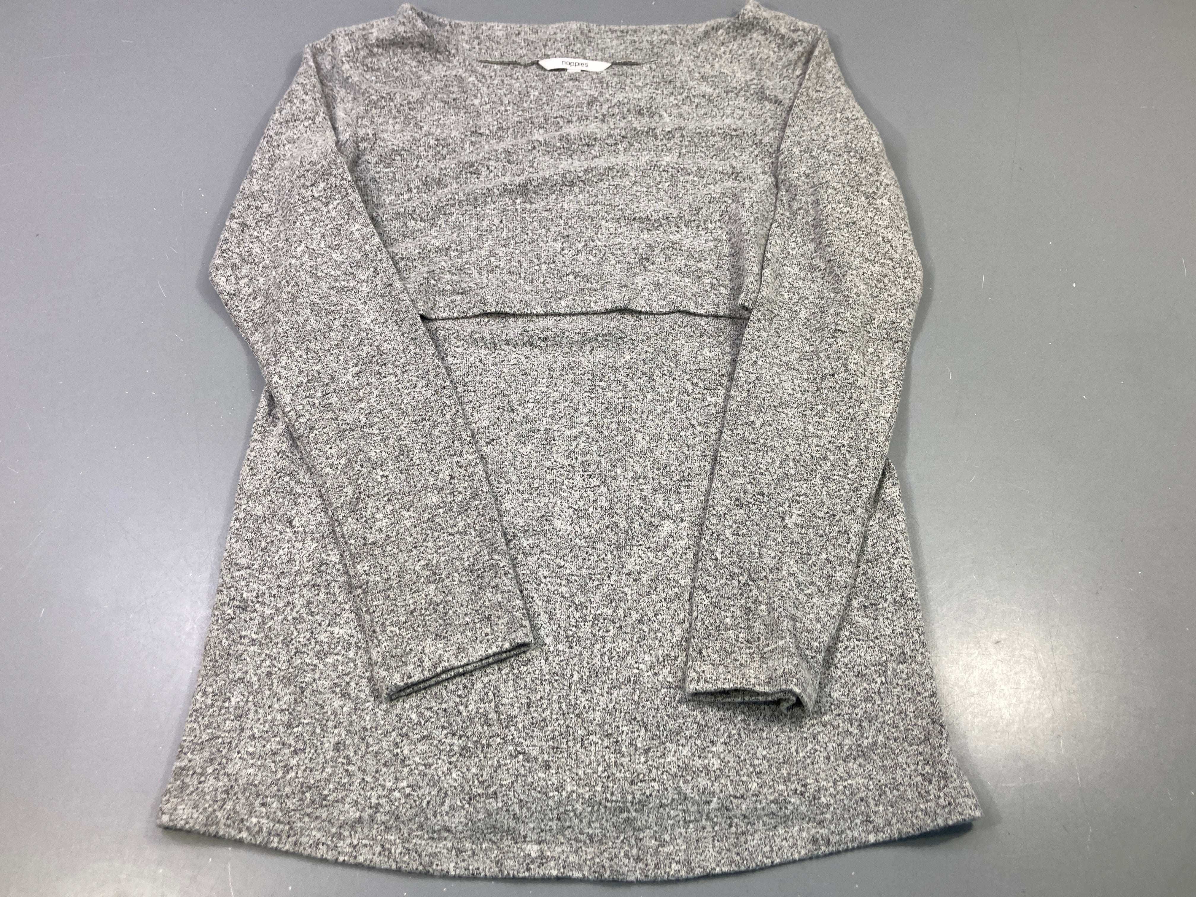Pull d'allaitement m.l gris chiné
