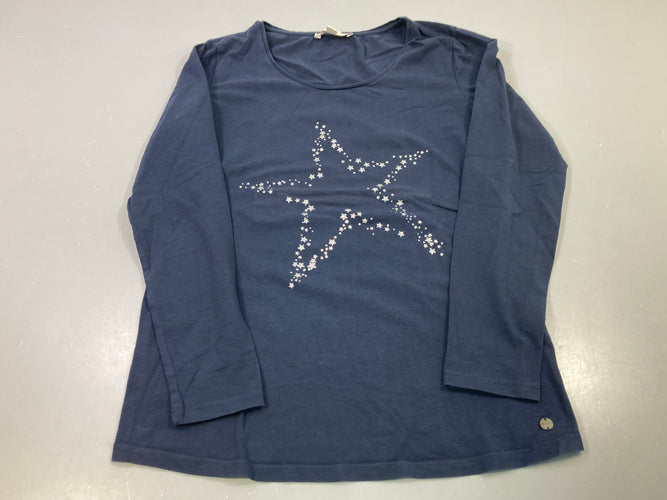 T-shirt m.l bleu marine étoile strass, moins cher chez Petit Kiwi