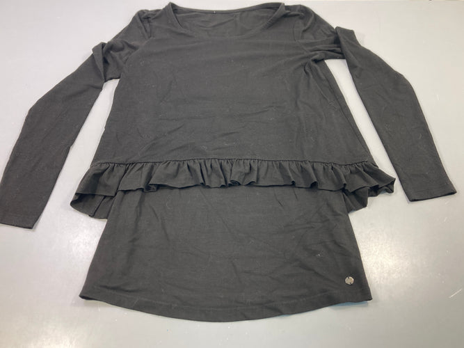 T-shirt d'allaitement m.l noir, volant bas, légèrement bouloché, moins cher chez Petit Kiwi