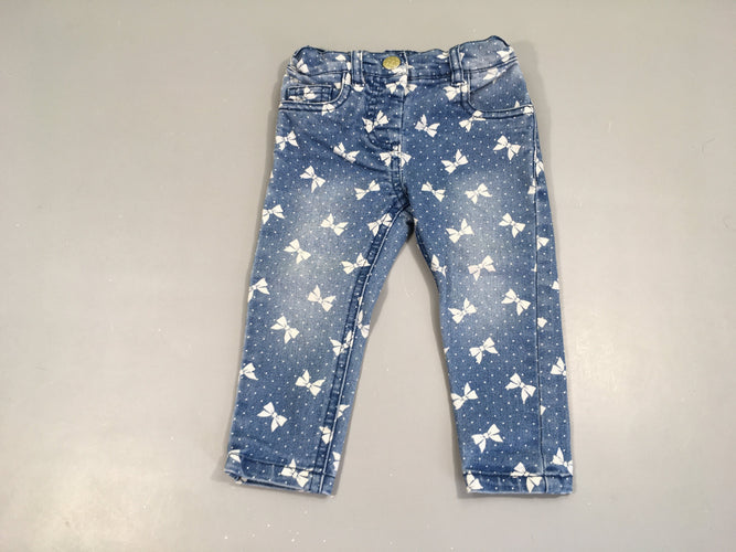 Jeans pois noeuds, moins cher chez Petit Kiwi