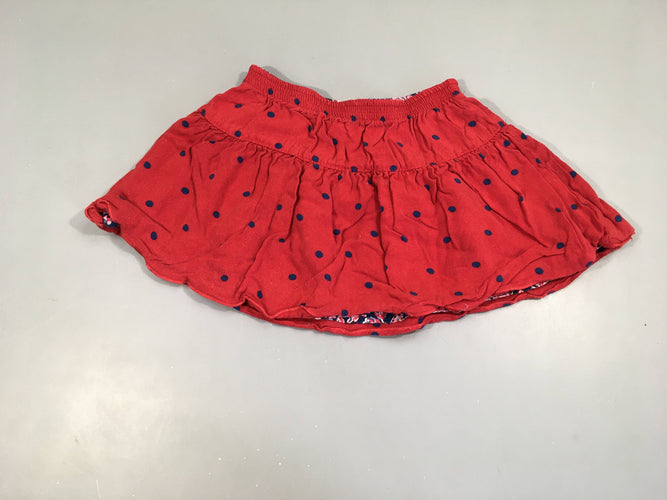 Jupe rouge pois bleus, moins cher chez Petit Kiwi