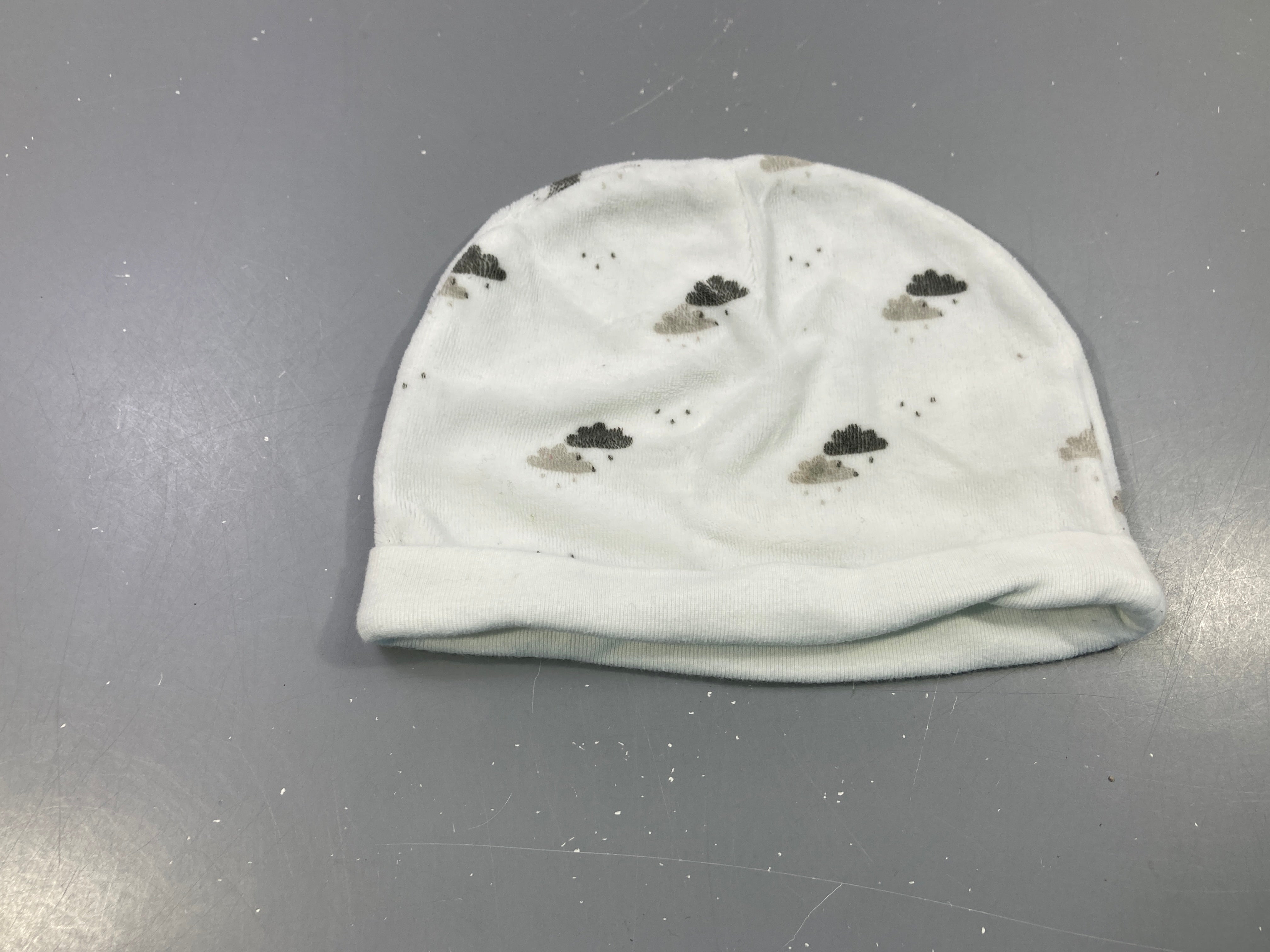 Bonnet velours blanc nuages