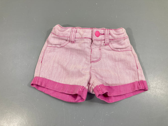 Short à revers en jean rose pâle, moins cher chez Petit Kiwi