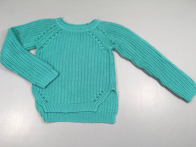 Pull grosses mailles vertes, moins cher chez Petit Kiwi