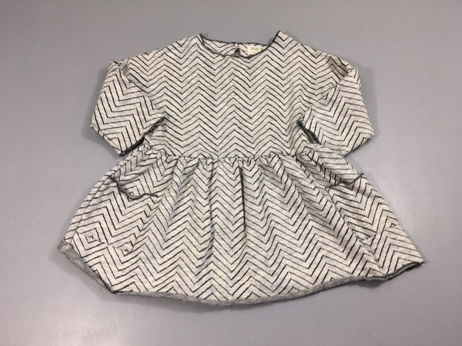 Robe m.l gris chiné vagues, Play Up, un peu boulochée, moins cher chez Petit Kiwi